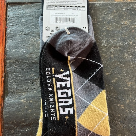 Vegas Golden Knights argyle socks OS - Picture 3 of 4